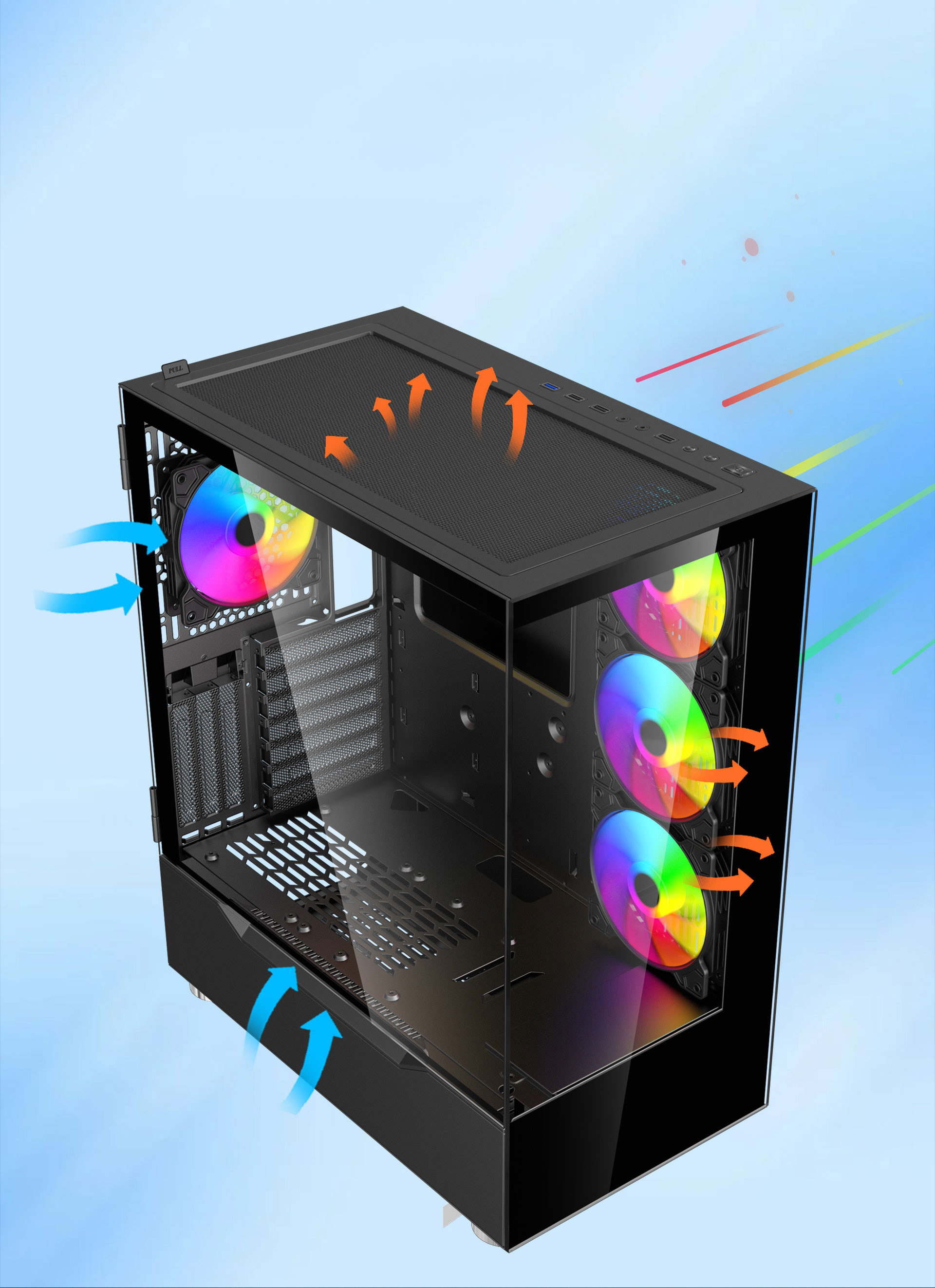 DIYPC ARGB-Q18-BK Black USB3.0 ATX Mid Tower Gaming Computer